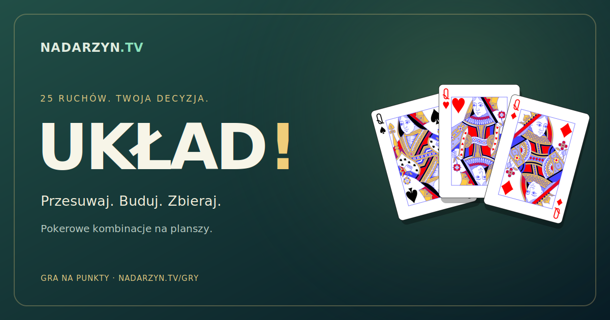 Układ! — pokerowe kombinacje, gra Nadarzyn.TV