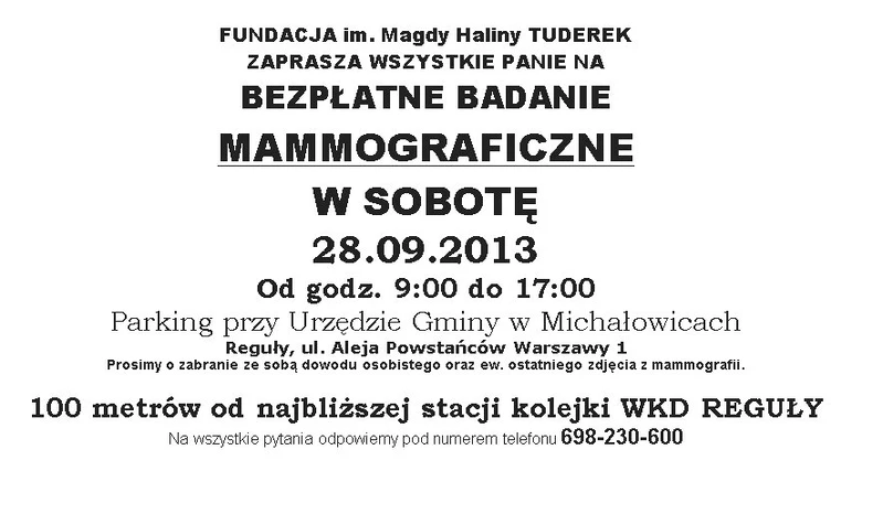 Bezpłatna mamografia