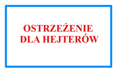 Ostrzeżenie dla hejterów!!!
