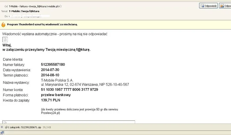 Uwaga na fałszywe e-faktury