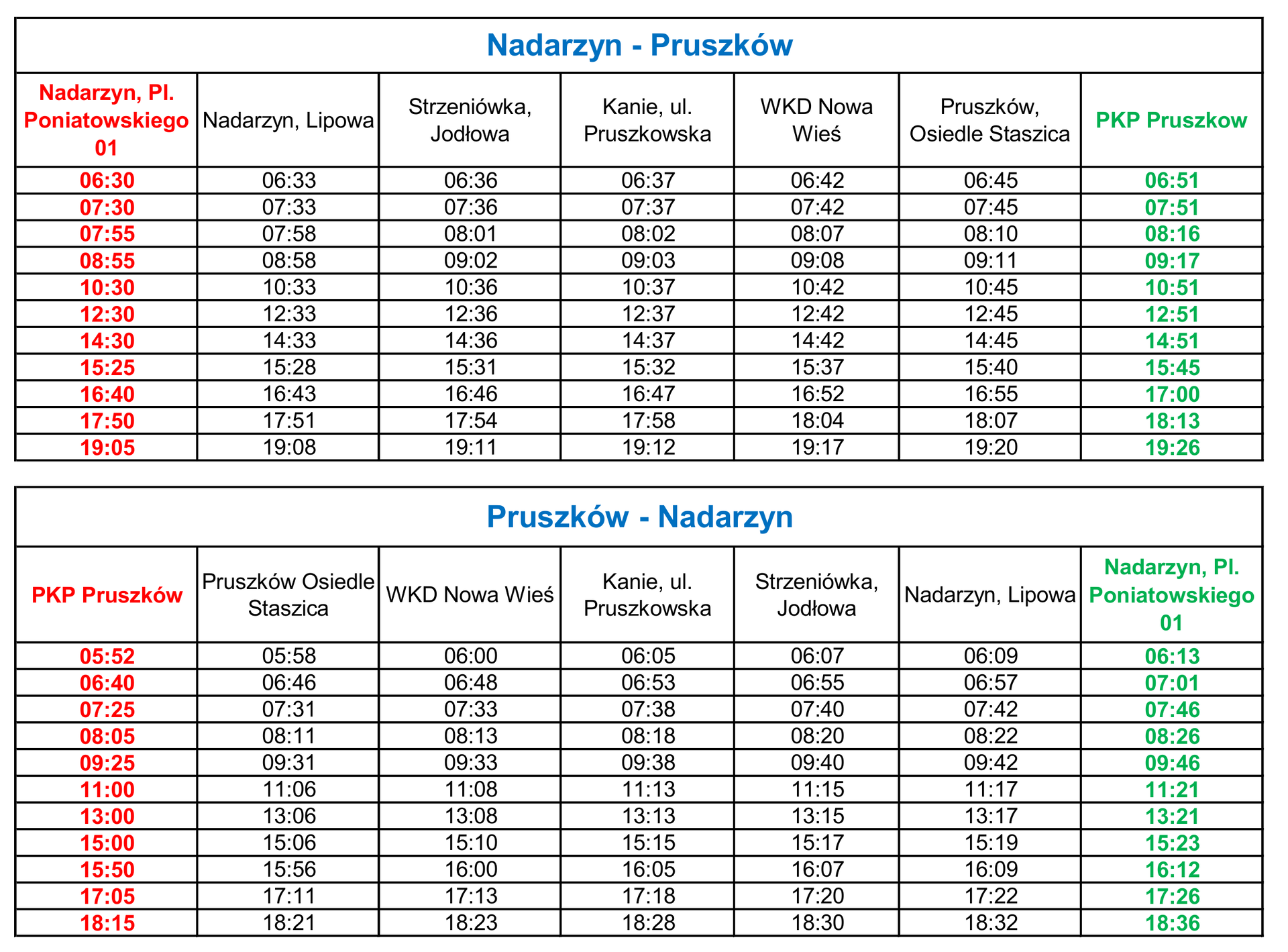 Zmiana rozkładu jazdy autobusów