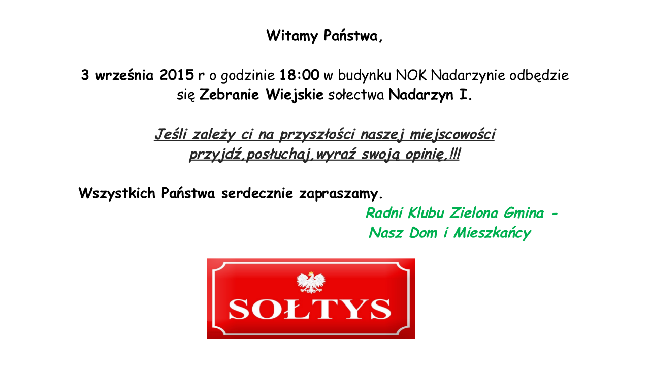 Przyjdź, posłuchaj, wyraź swoją opinię!!!