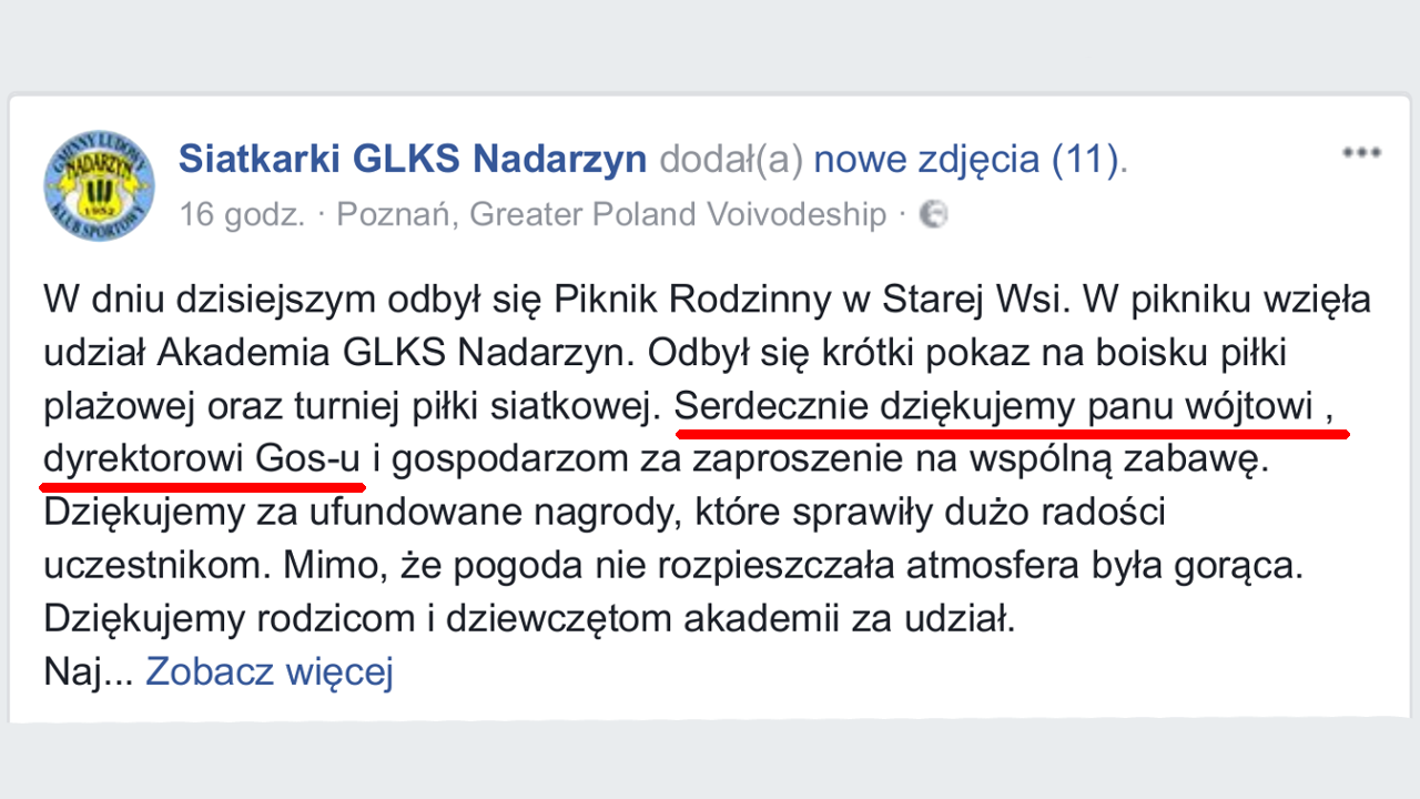 Dziękujemy wójtowi za to, że wstrzymał słońce ruszył ziemię, wynalazł proch i koło