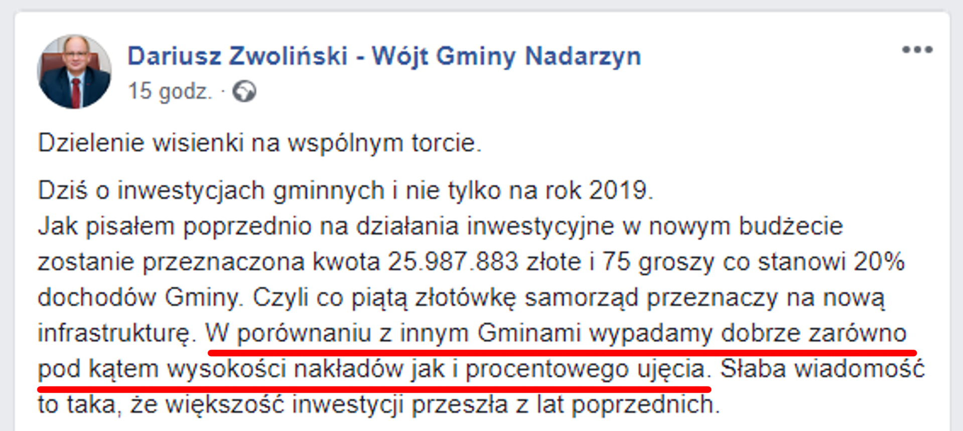 Porównanie nakładów na wydatki majątkowe w 2019 r., z sąsiednimi gminami