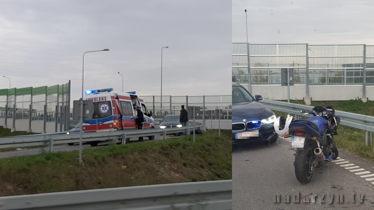 Motocyklista uderzył w barierki