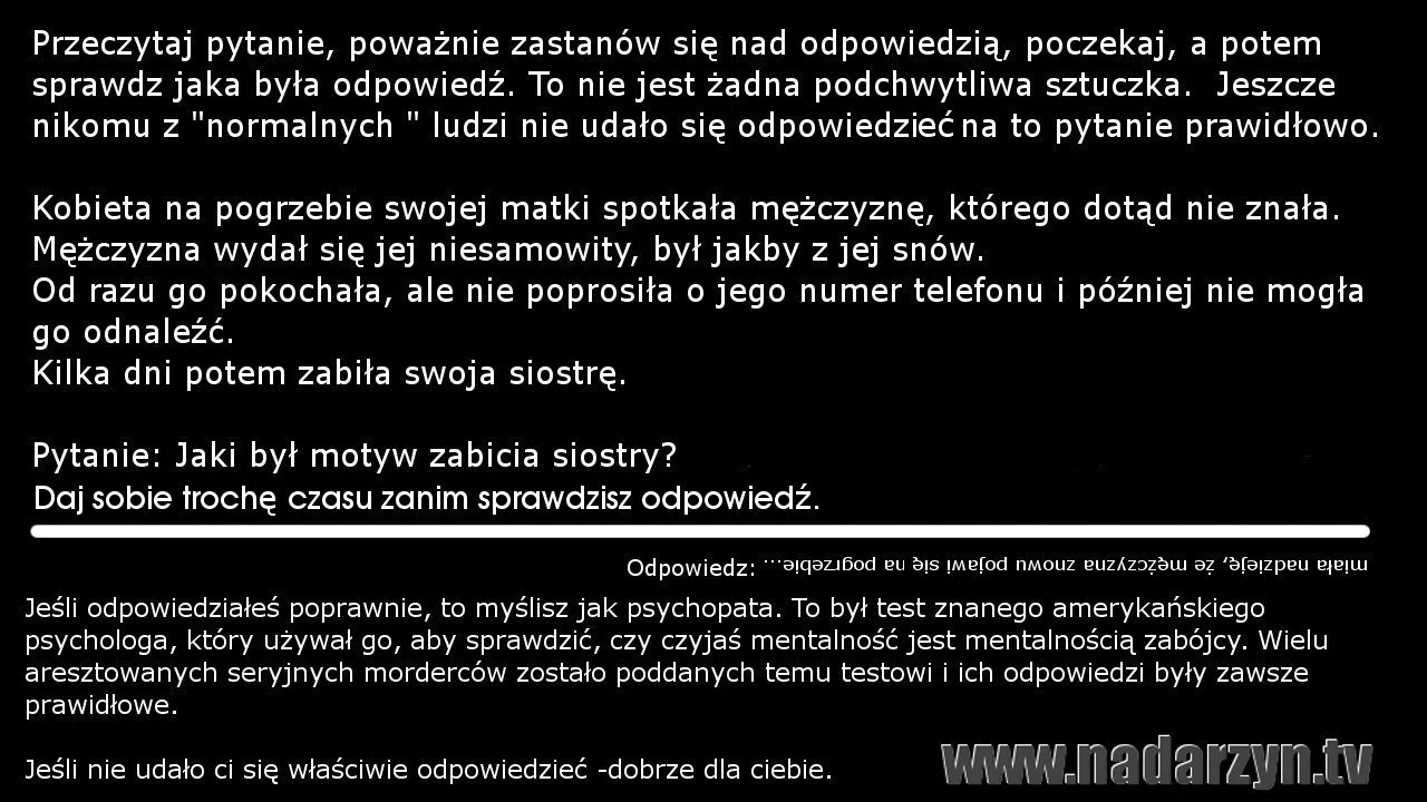 Sprawdź czy nie jesteś psychopatą ??