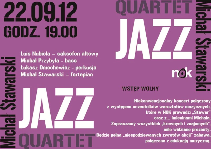 Zaproszenie na Jazz Quartet