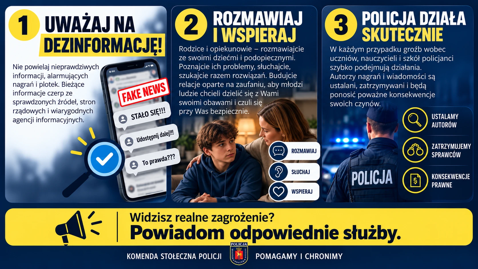 Po tragediach w szkołach policja zatrzymuje kolejnych nastolatków. Dwóch z Pruszkowa